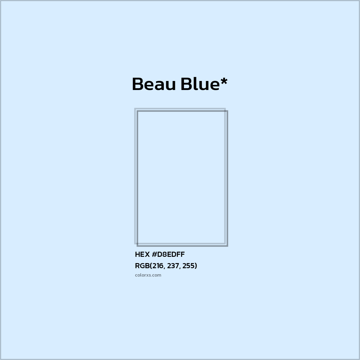 HEX #D8EDFF Color Name, Color Code, Palettes, Similar Paints, Images