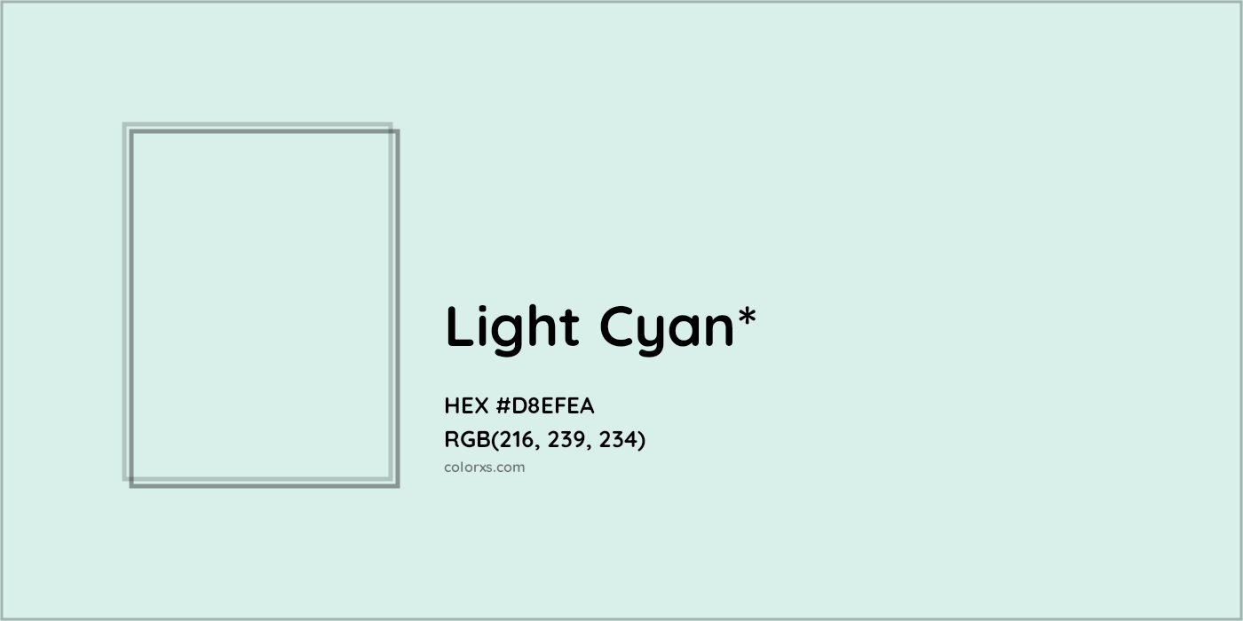 HEX #D8EFEA Color Name, Color Code, Palettes, Similar Paints, Images