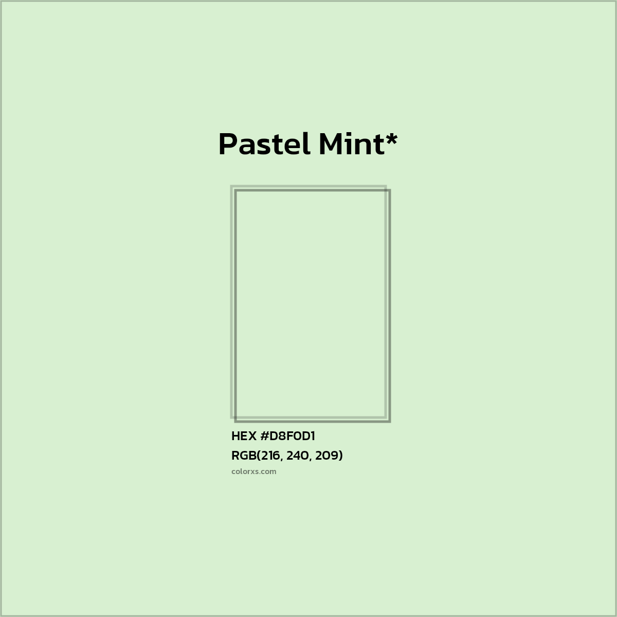 HEX #D8F0D1 Color Name, Color Code, Palettes, Similar Paints, Images