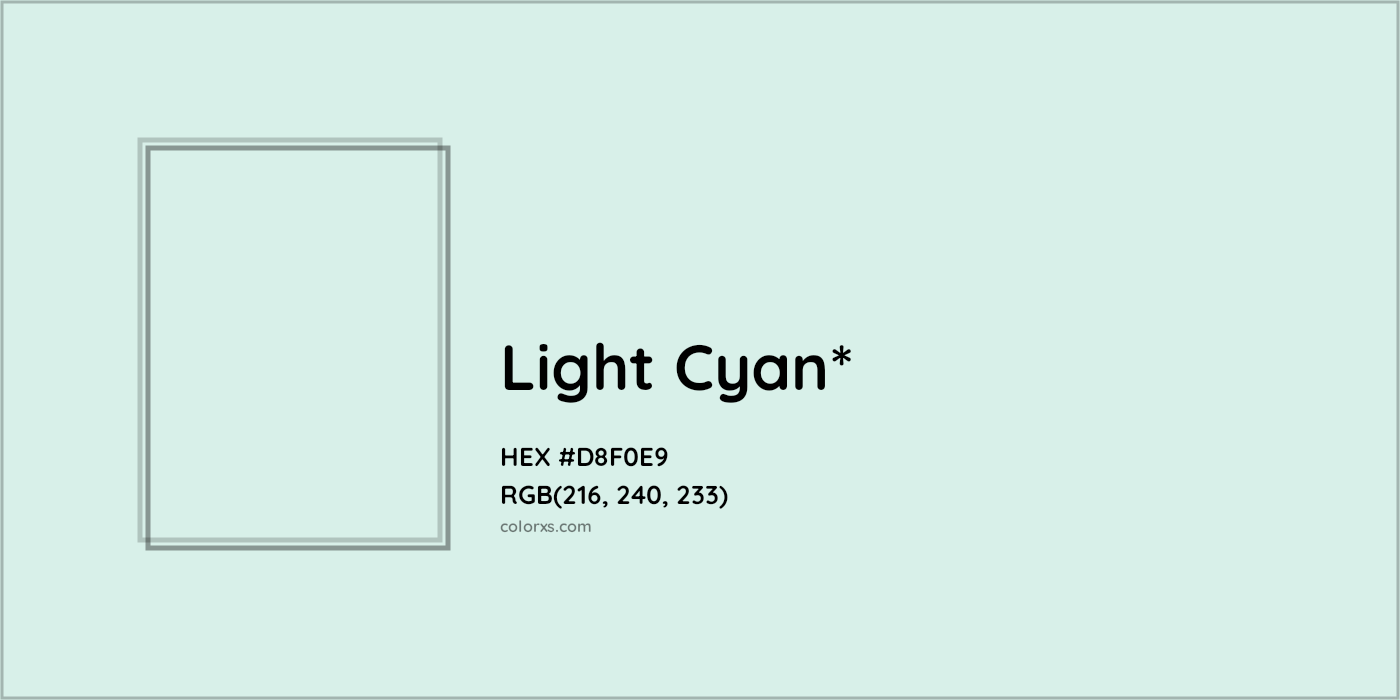 HEX #D8F0E9 Color Name, Color Code, Palettes, Similar Paints, Images