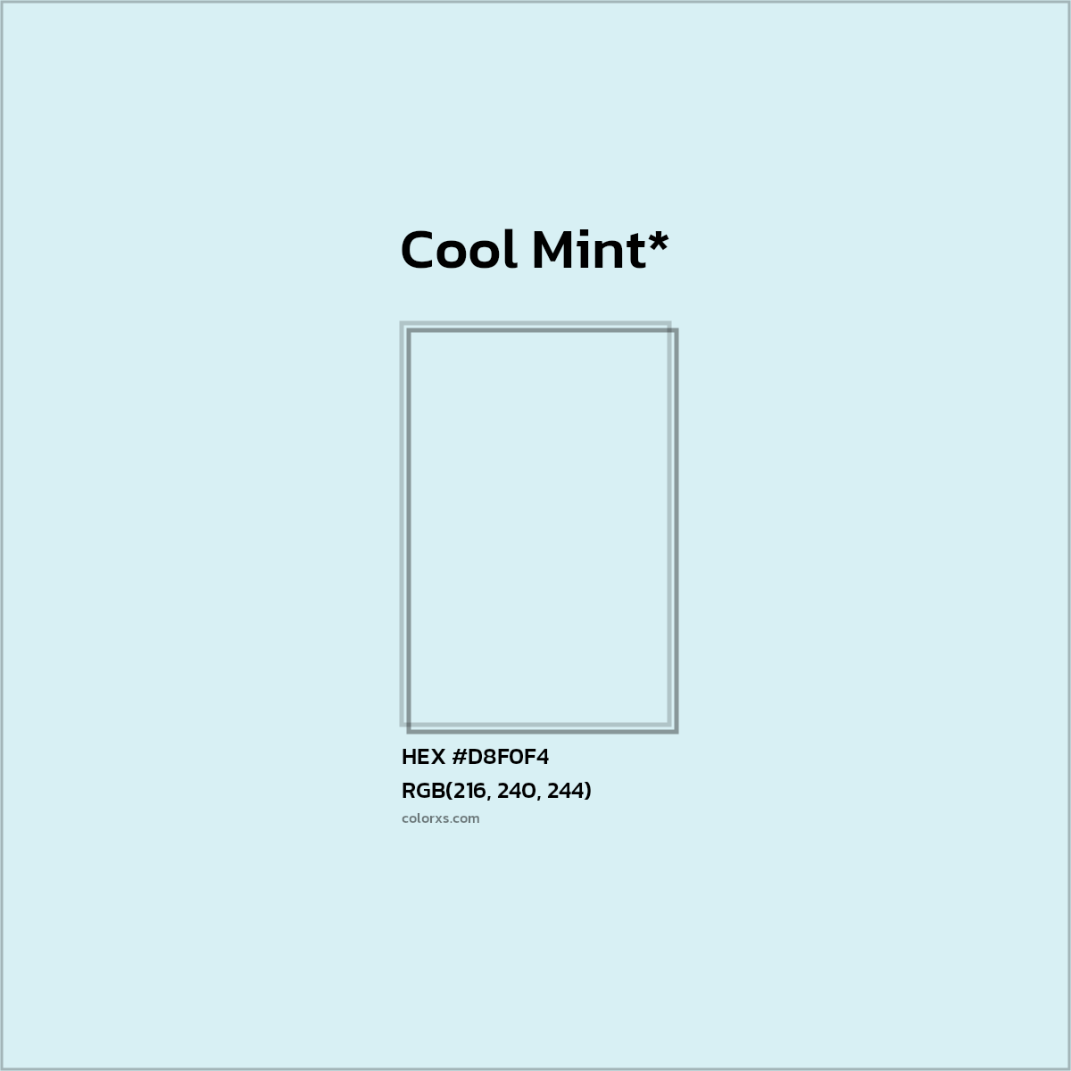 HEX #D8F0F4 Color Name, Color Code, Palettes, Similar Paints, Images