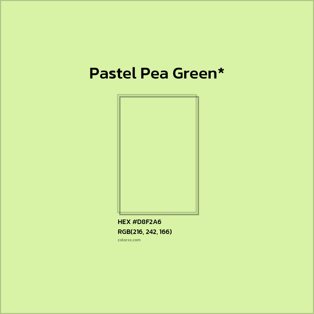 HEX #D8F2A6 Color Name, Color Code, Palettes, Similar Paints, Images
