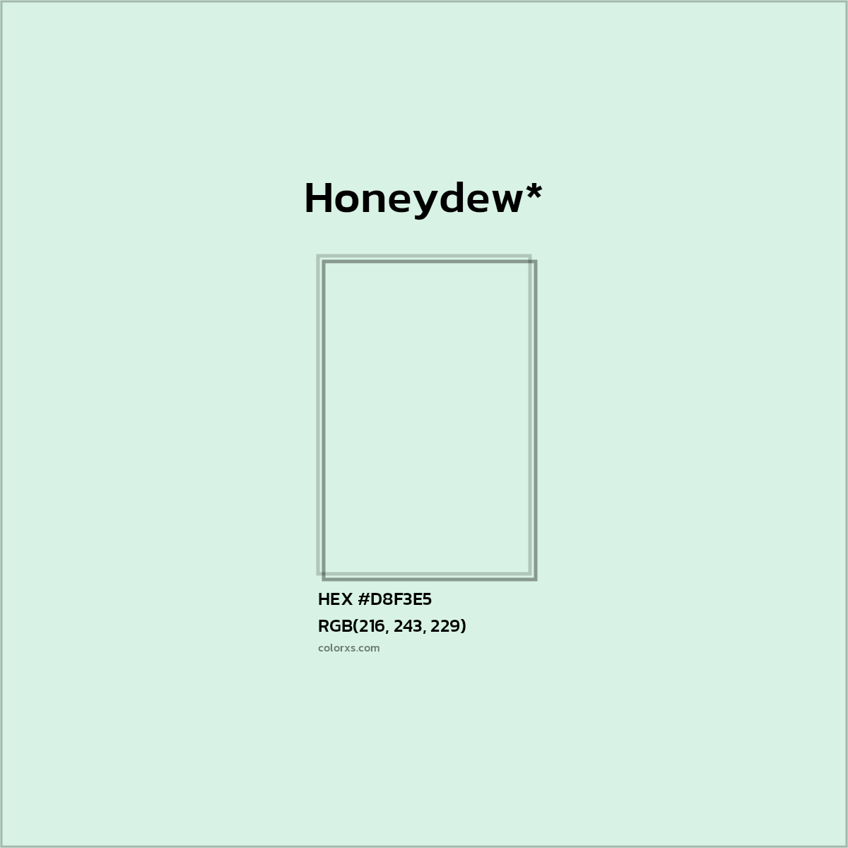 HEX #D8F3E5 Color Name, Color Code, Palettes, Similar Paints, Images