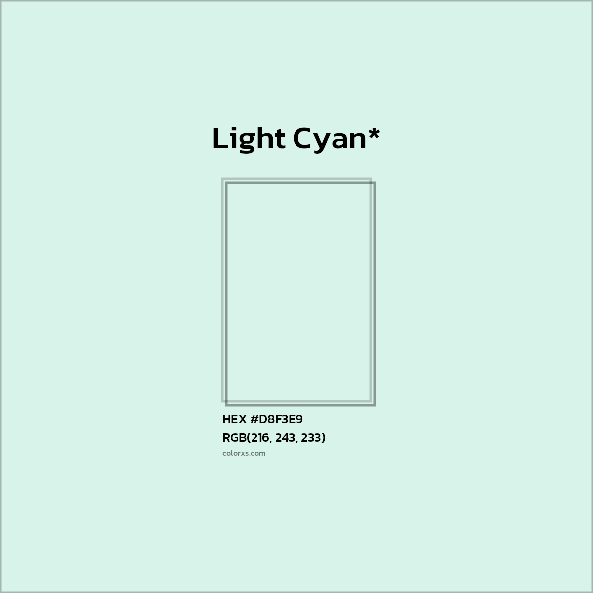 HEX #D8F3E9 Color Name, Color Code, Palettes, Similar Paints, Images