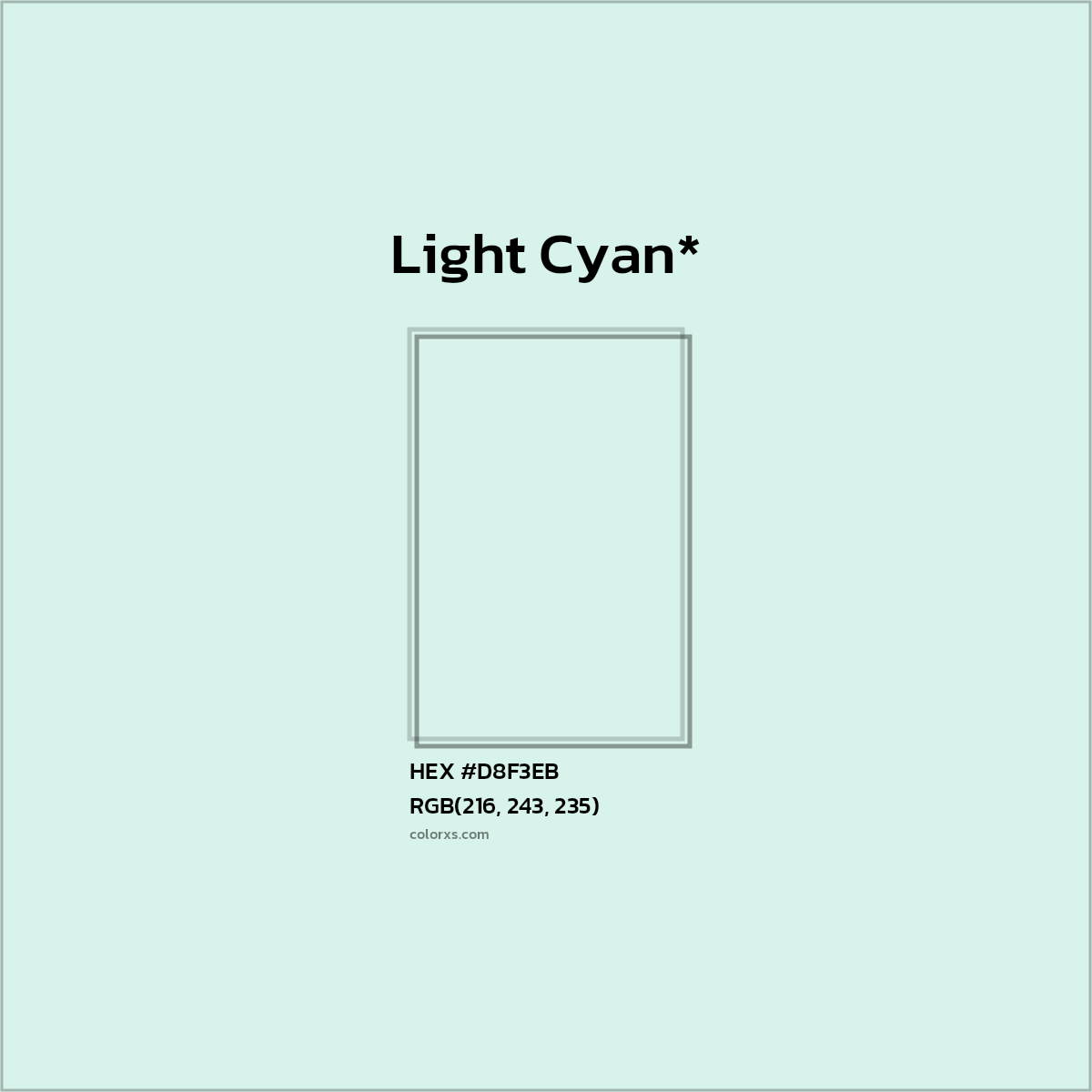 HEX #D8F3EB Color Name, Color Code, Palettes, Similar Paints, Images