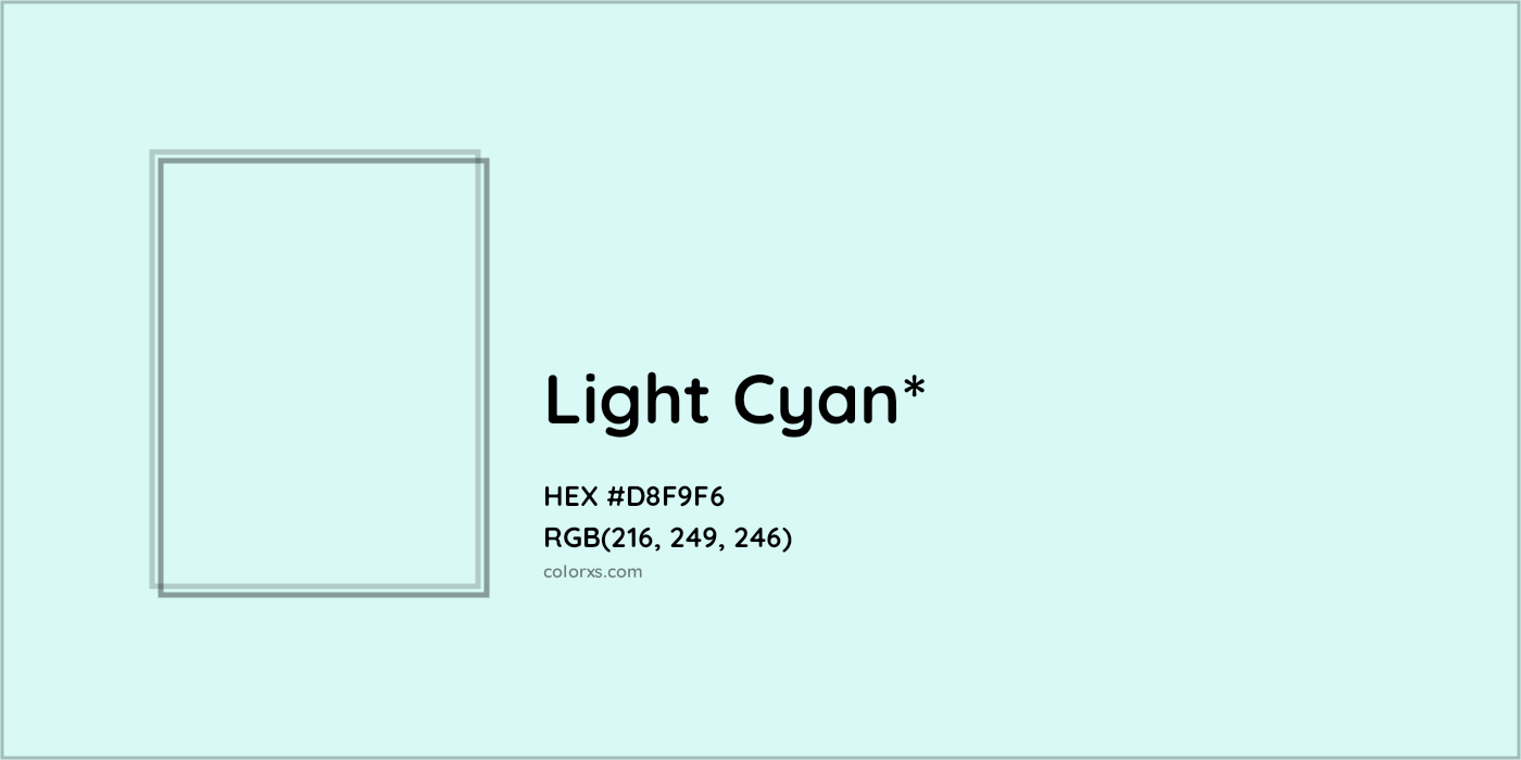 HEX #D8F9F6 Color Name, Color Code, Palettes, Similar Paints, Images