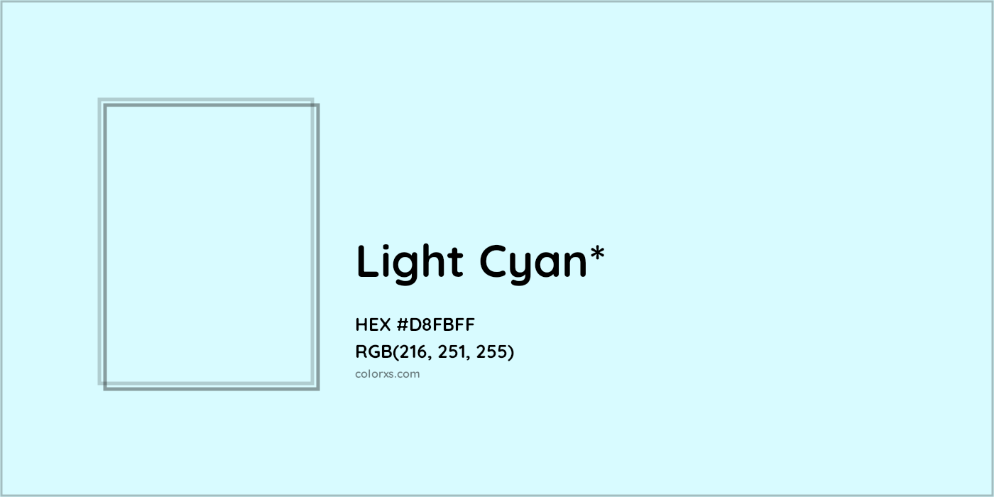 HEX #D8FBFF Color Name, Color Code, Palettes, Similar Paints, Images