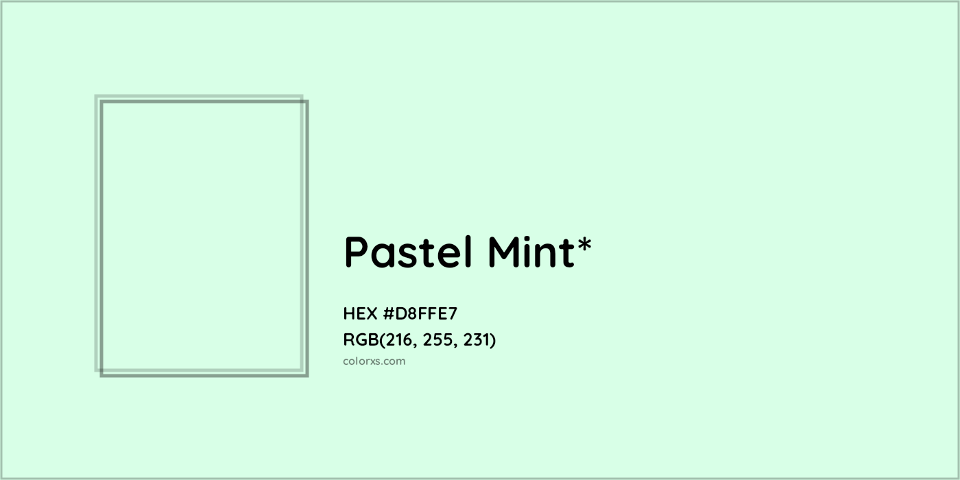 HEX #D8FFE7 Color Name, Color Code, Palettes, Similar Paints, Images