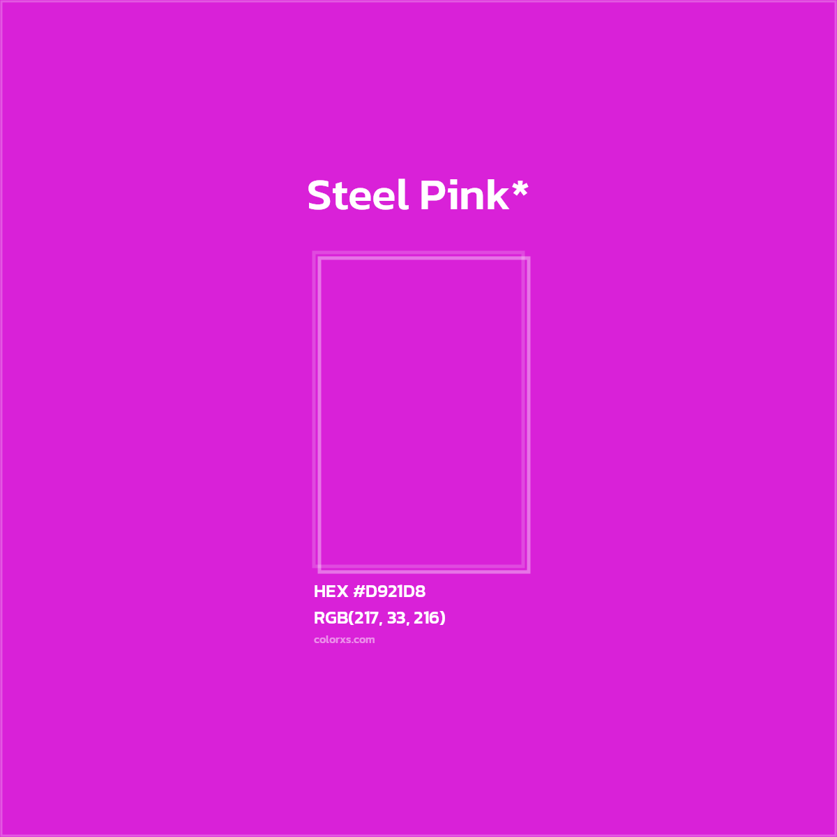 HEX #D921D8 Color Name, Color Code, Palettes, Similar Paints, Images