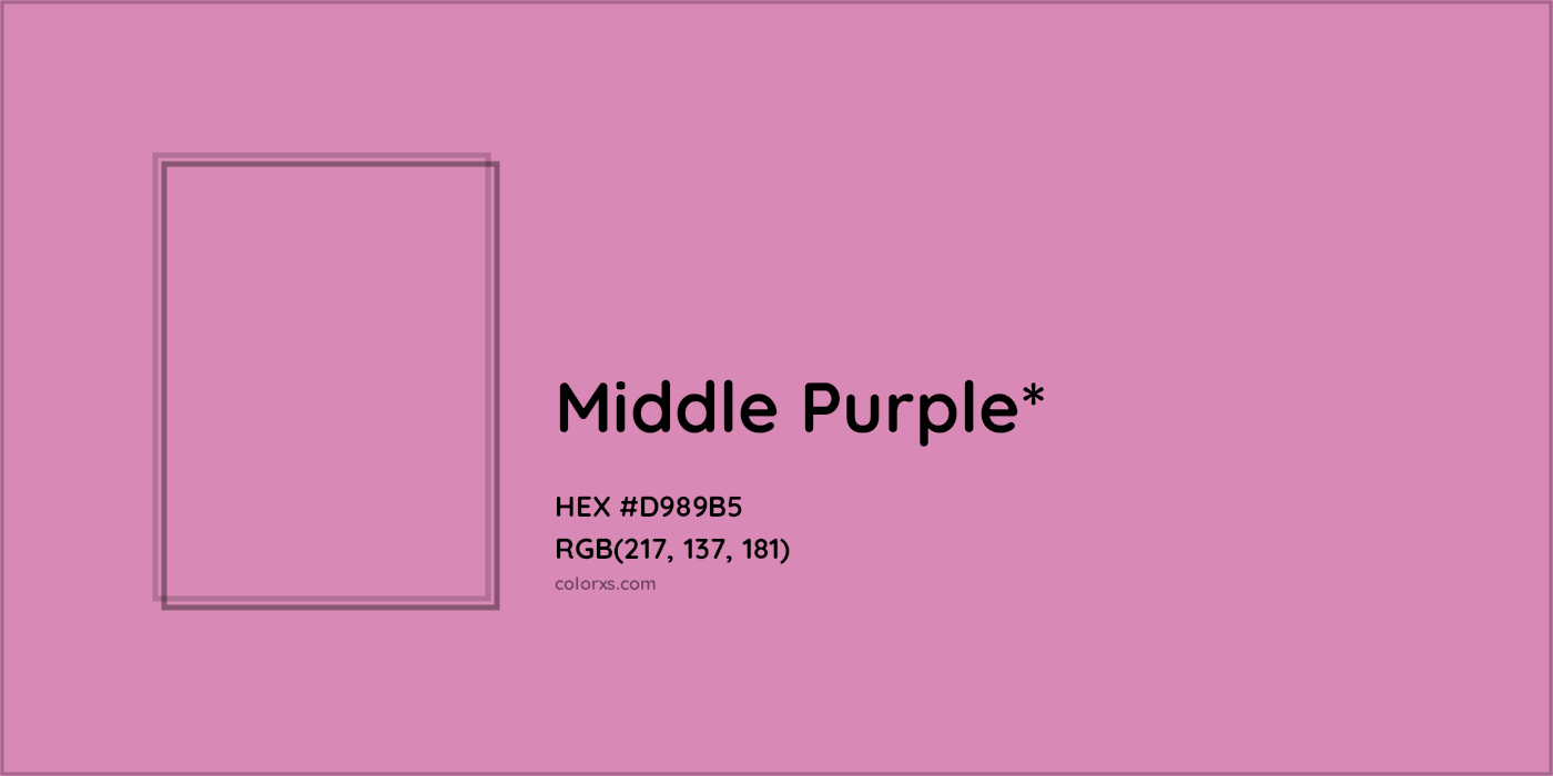 HEX #D989B5 Color Name, Color Code, Palettes, Similar Paints, Images