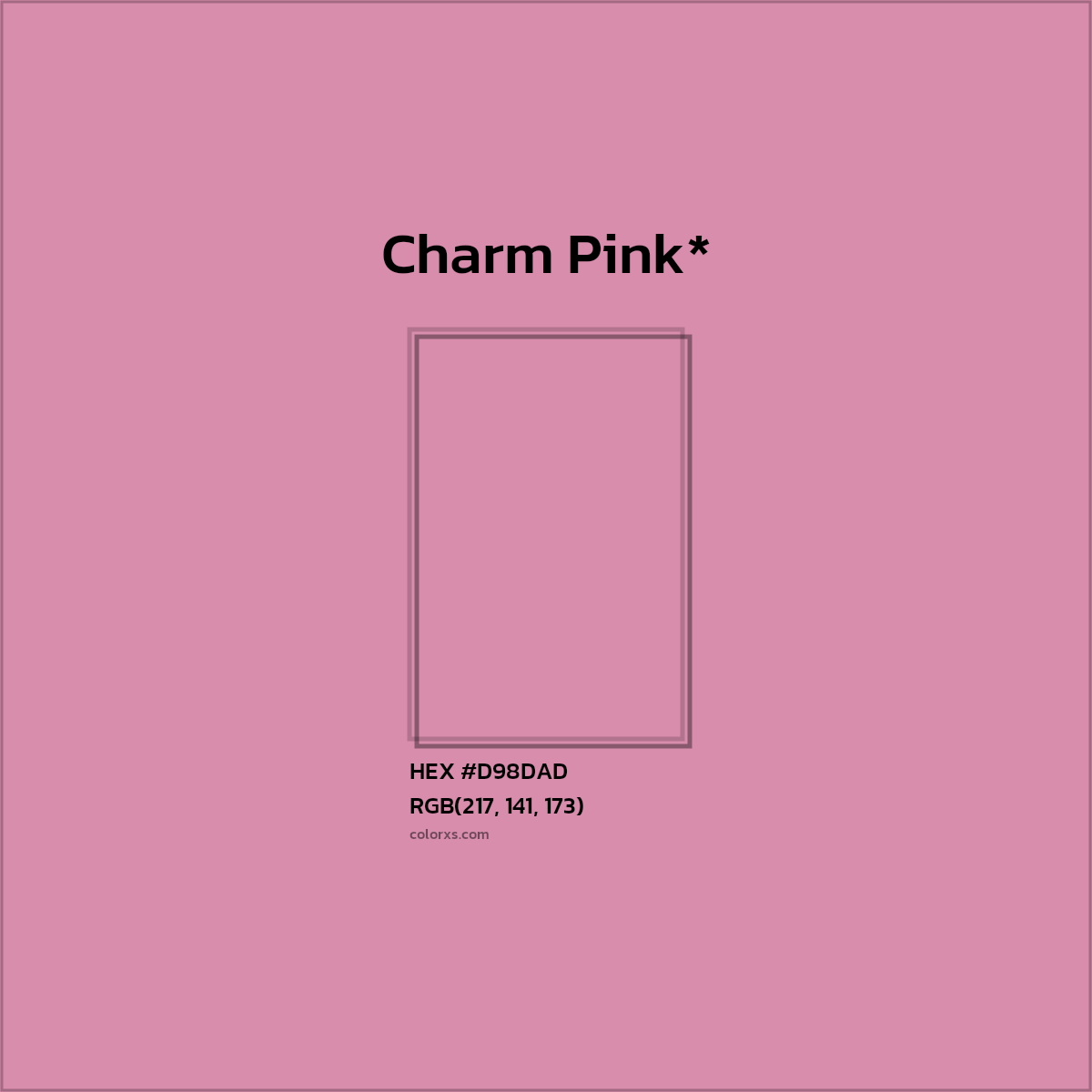 HEX #D98DAD Color Name, Color Code, Palettes, Similar Paints, Images