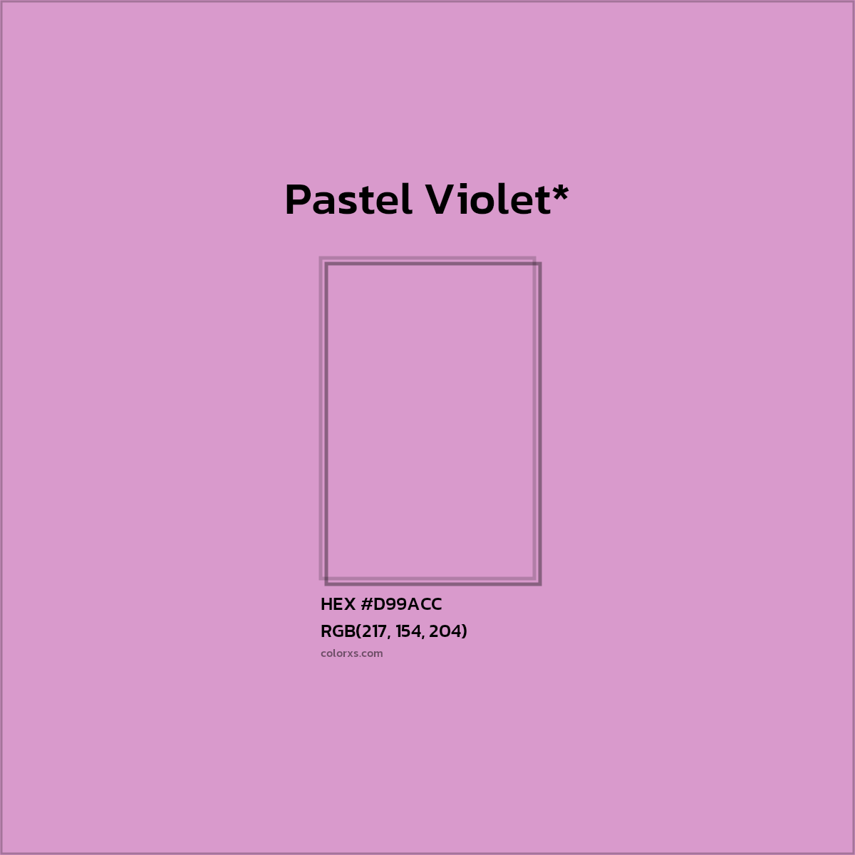 HEX #D99ACC Color Name, Color Code, Palettes, Similar Paints, Images
