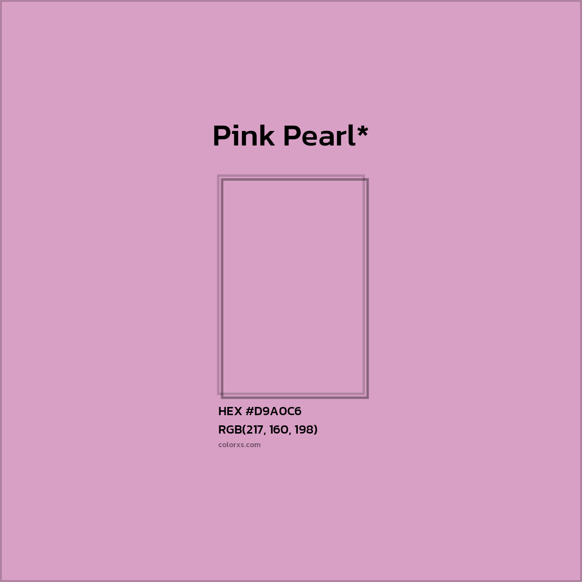 HEX #D9A0C6 Color Name, Color Code, Palettes, Similar Paints, Images
