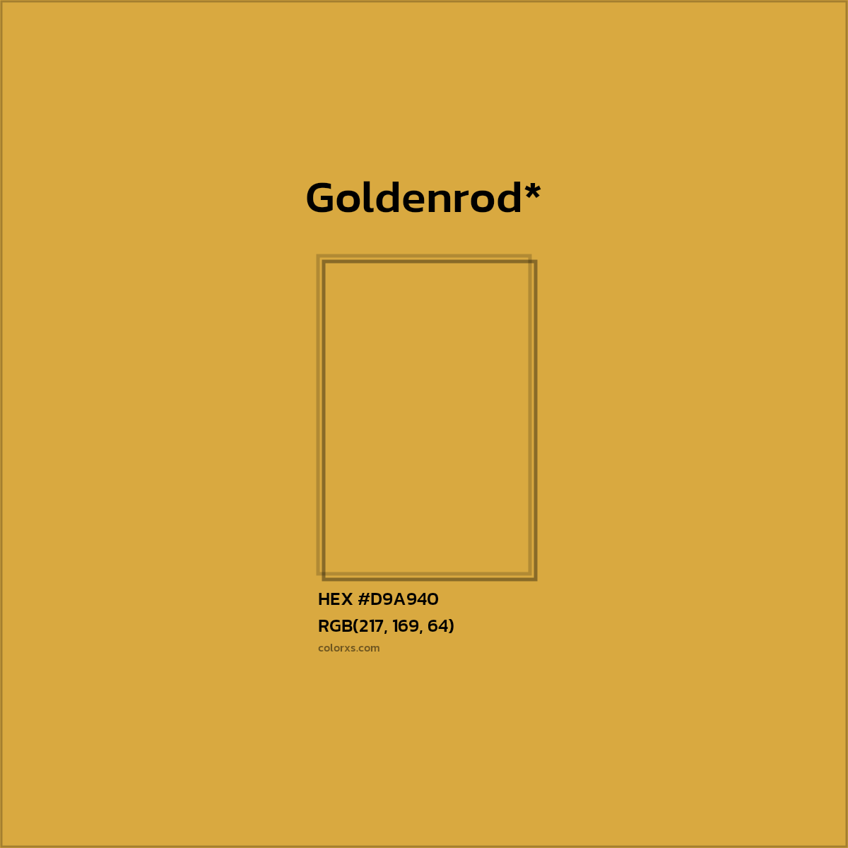 HEX #D9A940 Color Name, Color Code, Palettes, Similar Paints, Images