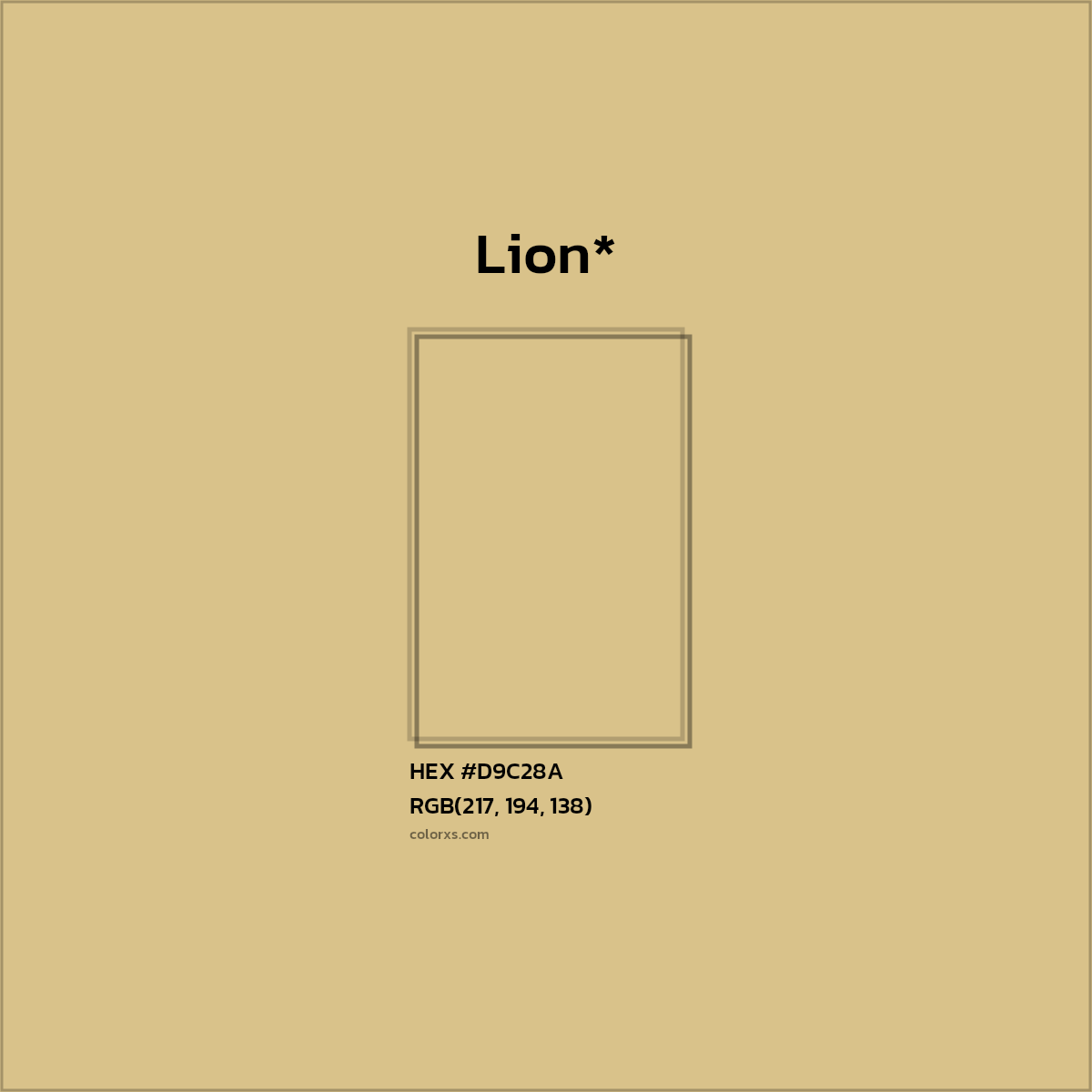 HEX #D9C28A Color Name, Color Code, Palettes, Similar Paints, Images