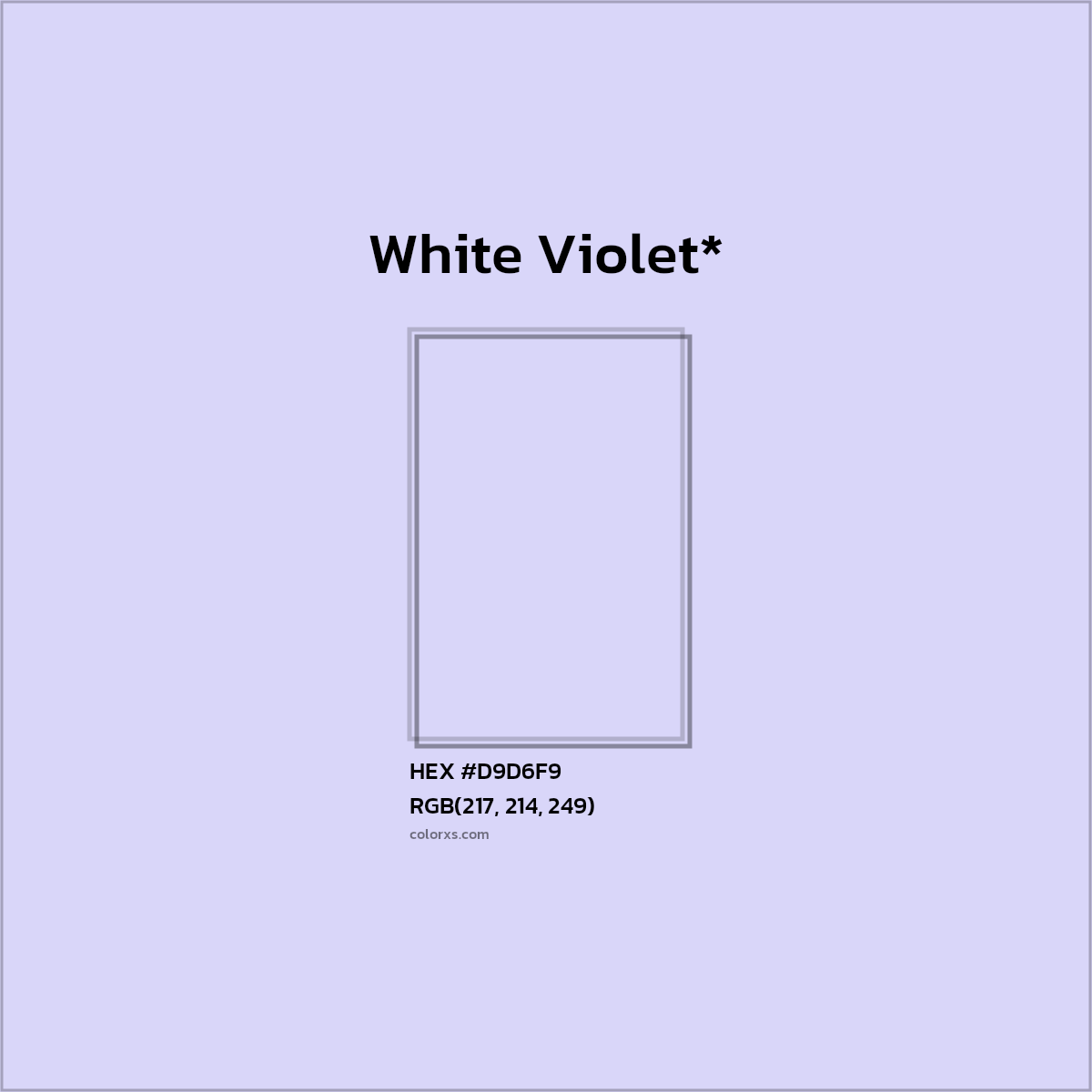 HEX #D9D6F9 Color Name, Color Code, Palettes, Similar Paints, Images