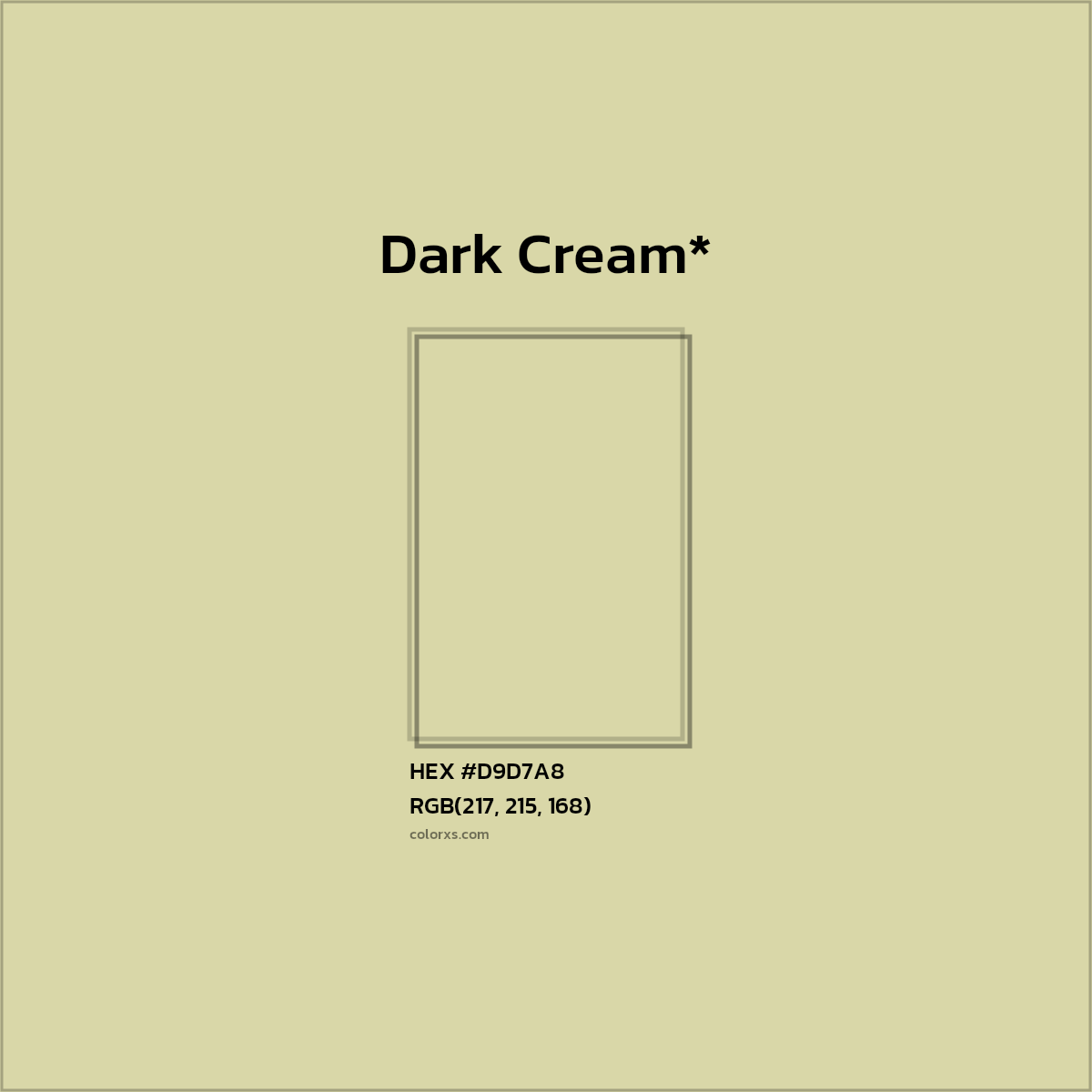 HEX #D9D7A8 Color Name, Color Code, Palettes, Similar Paints, Images