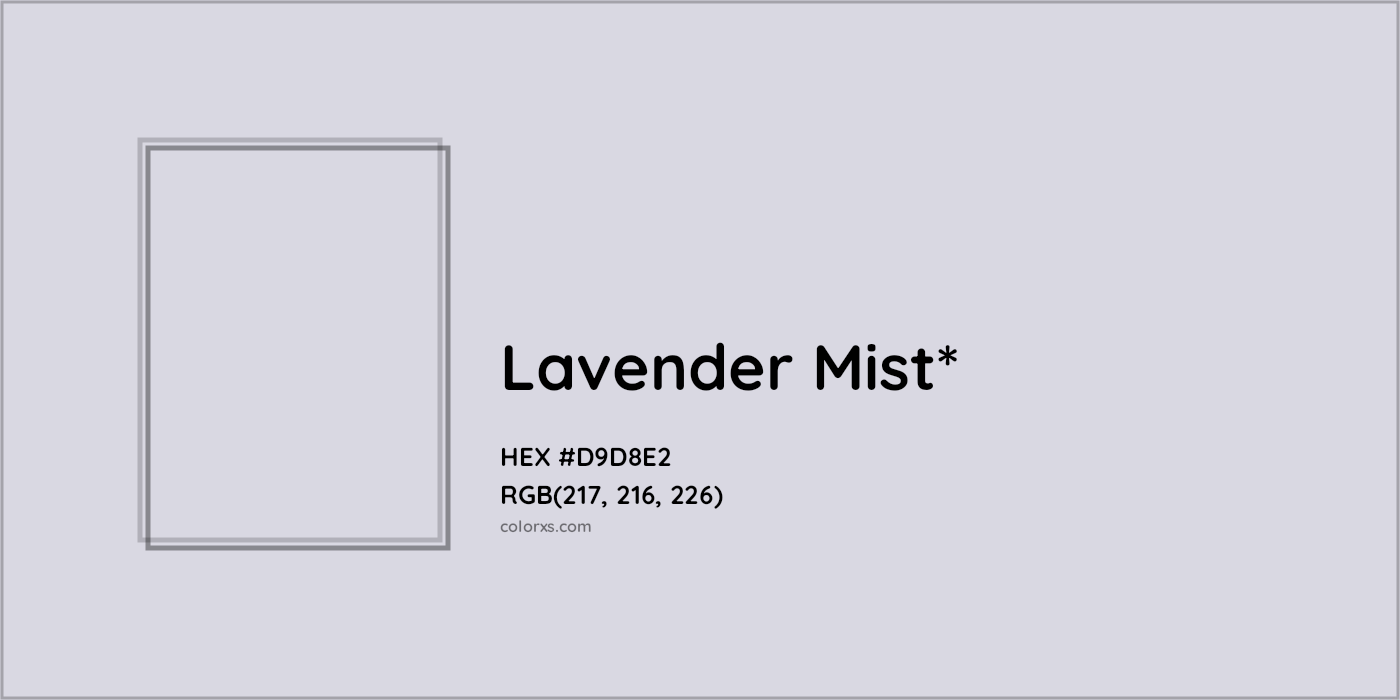 HEX #D9D8E2 Color Name, Color Code, Palettes, Similar Paints, Images