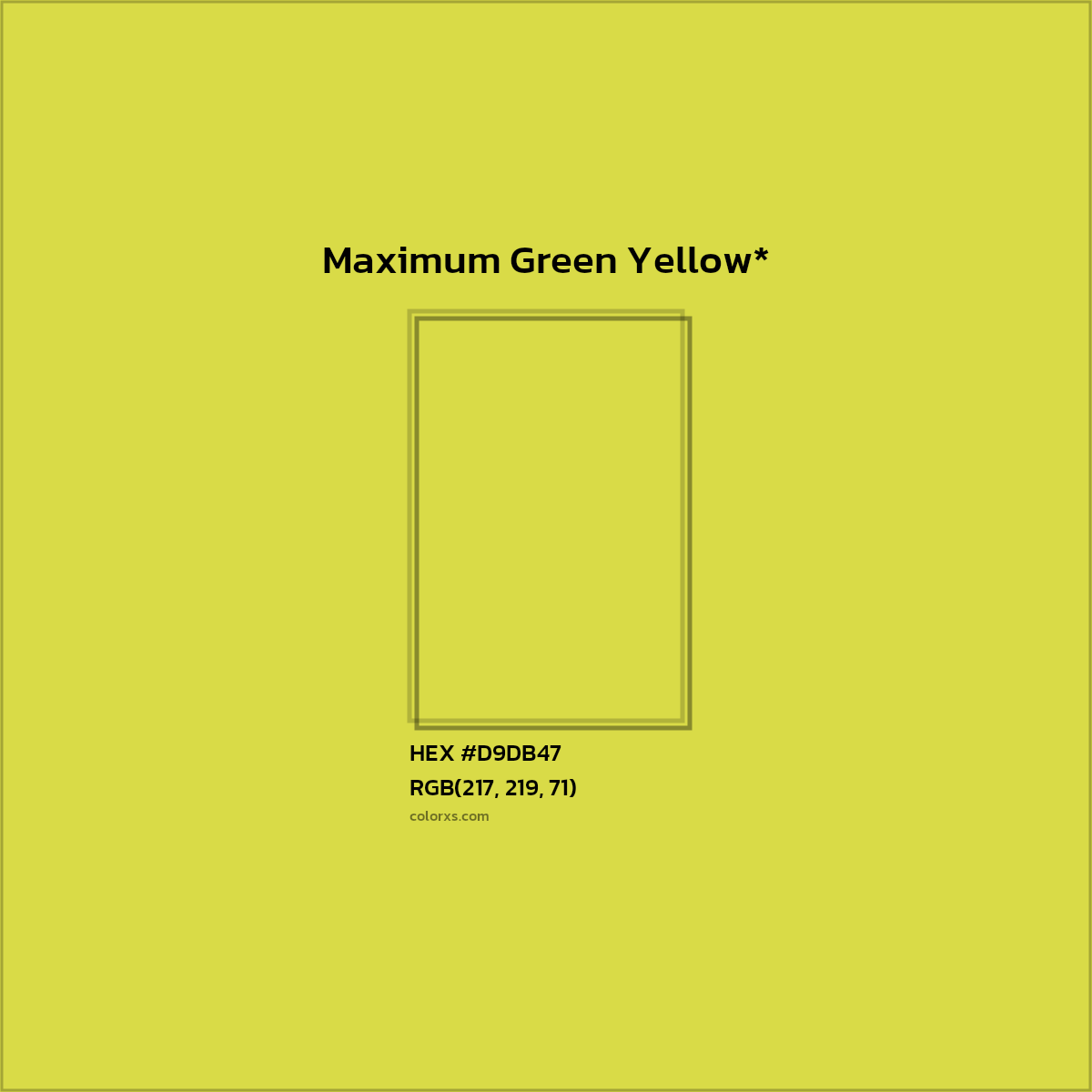 HEX #D9DB47 Color Name, Color Code, Palettes, Similar Paints, Images