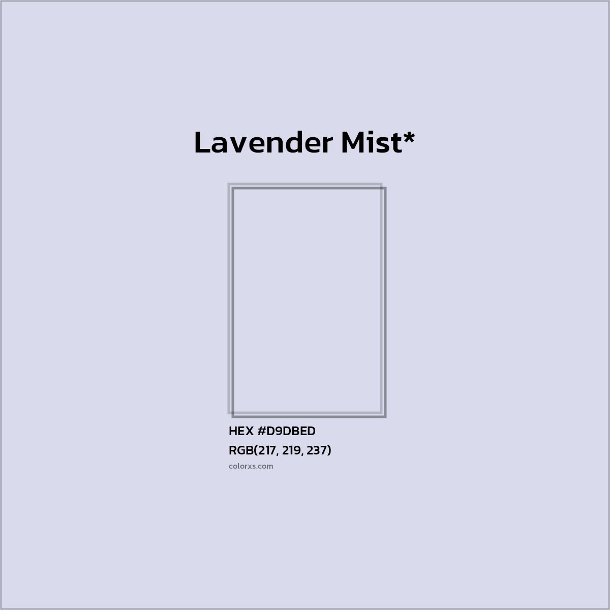 HEX #D9DBED Color Name, Color Code, Palettes, Similar Paints, Images