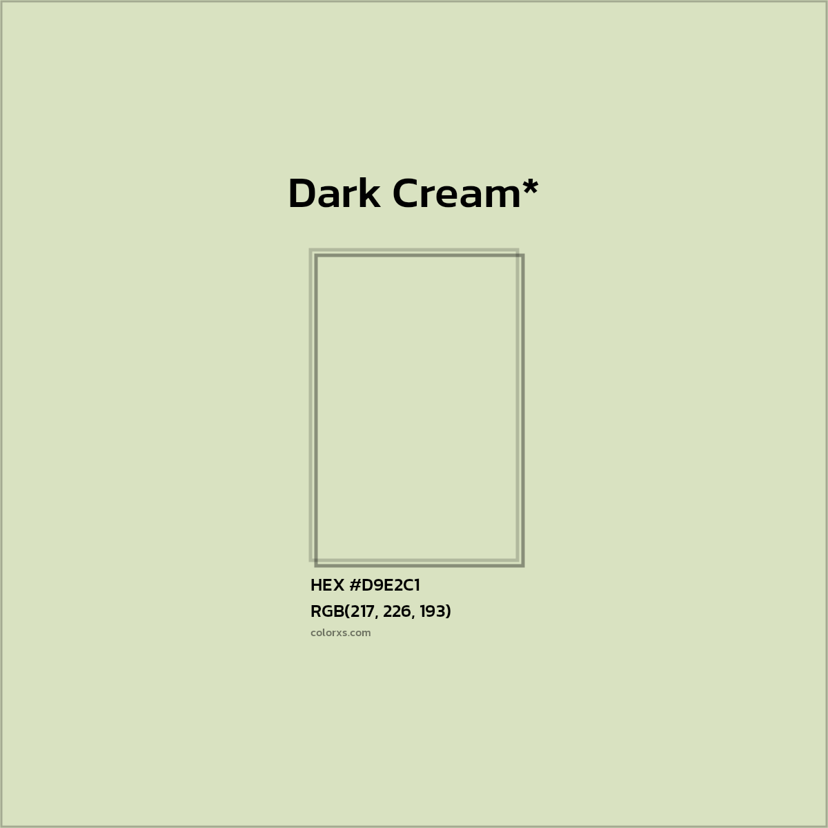 #D9E2C1 hex color. RGB, RYB, CMYK, HSL, HSV codes and color conversions. Matching color names, palettes, paints.