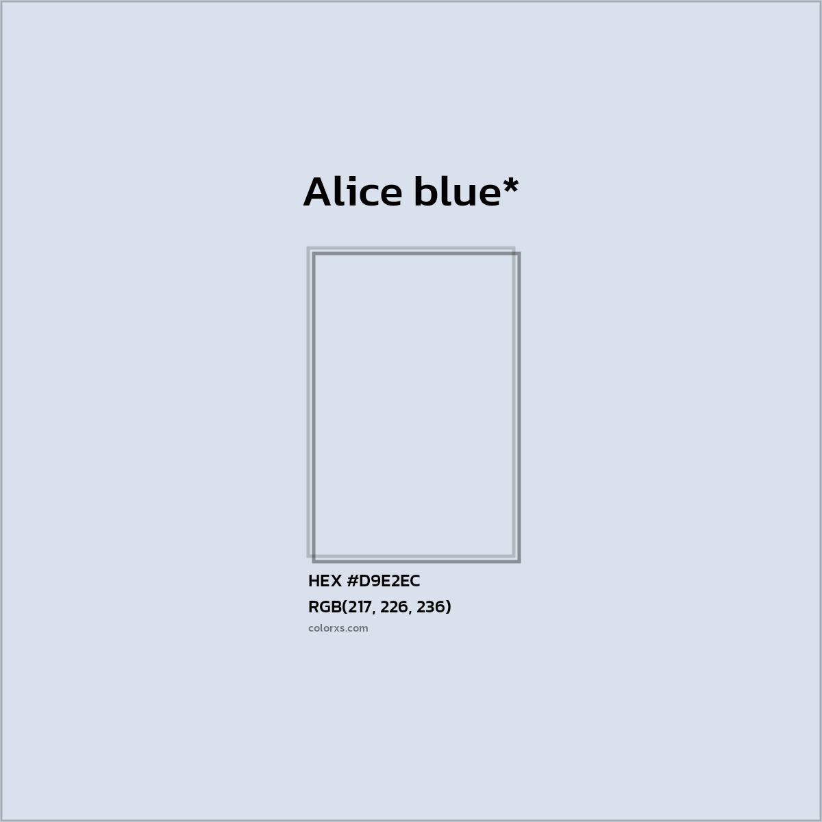 HEX #D9E2EC Color Name, Color Code, Palettes, Similar Paints, Images