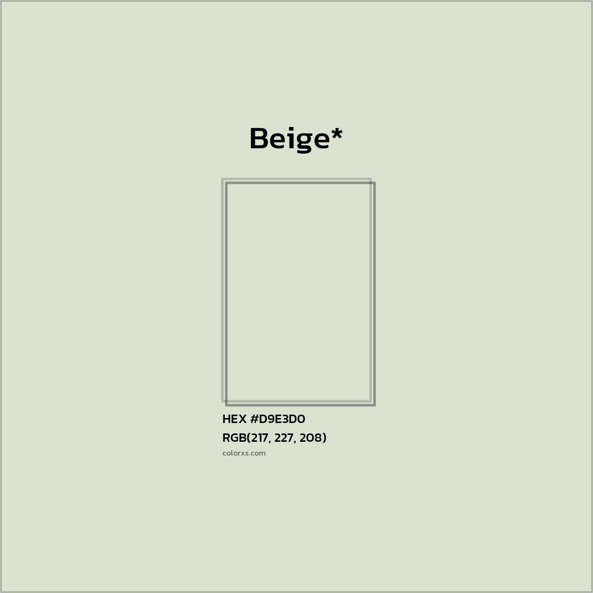 HEX #D9E3D0 Color Name, Color Code, Palettes, Similar Paints, Images