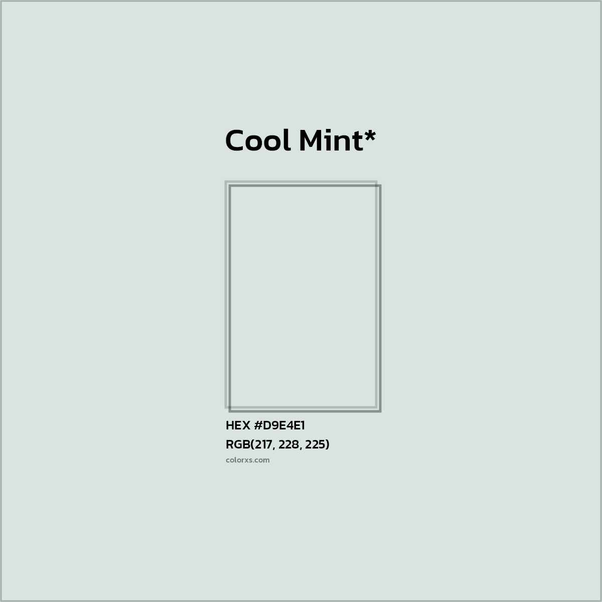 HEX #D9E4E1 Color Name, Color Code, Palettes, Similar Paints, Images