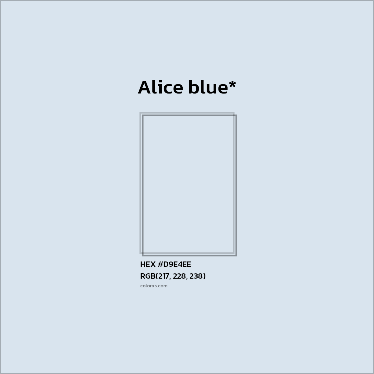 HEX #D9E4EE Color Name, Color Code, Palettes, Similar Paints, Images