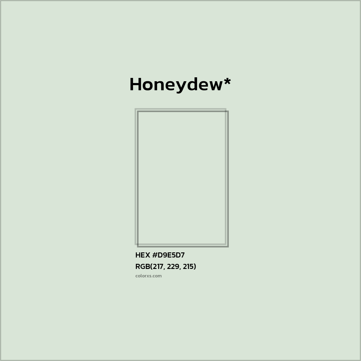 HEX #D9E5D7 Color Name, Color Code, Palettes, Similar Paints, Images