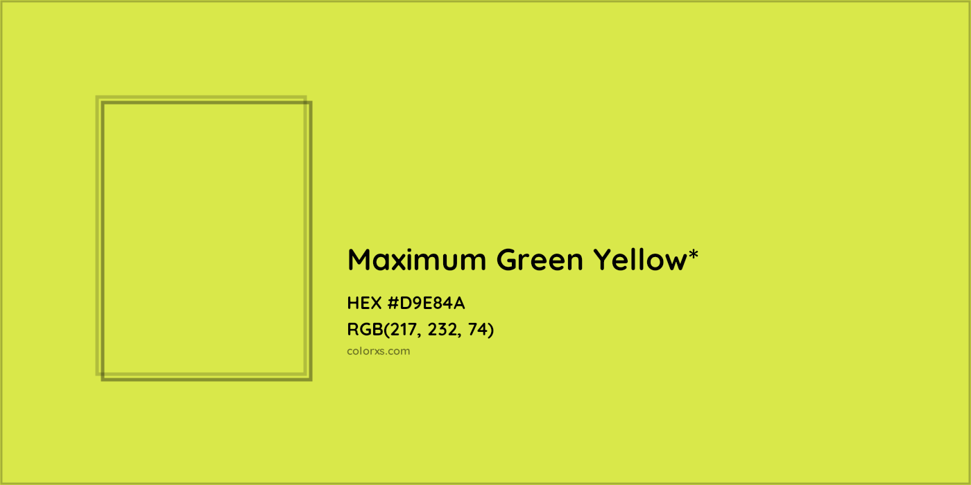 HEX #D9E84A Color Name, Color Code, Palettes, Similar Paints, Images