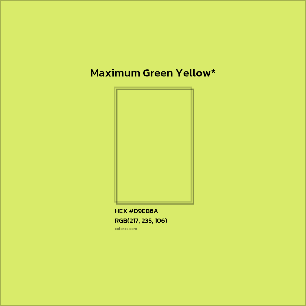 HEX #D9EB6A Color Name, Color Code, Palettes, Similar Paints, Images
