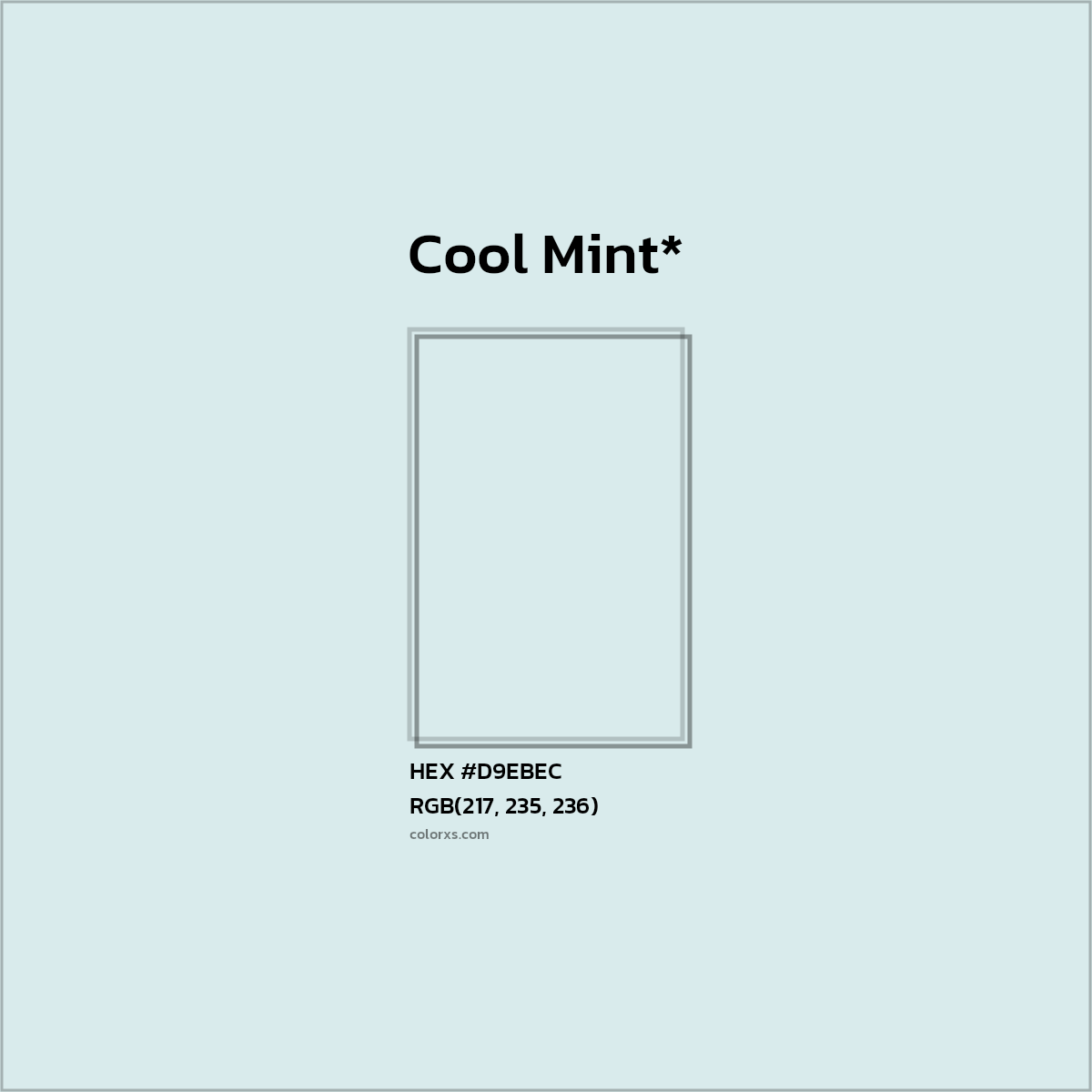 HEX #D9EBEC Color Name, Color Code, Palettes, Similar Paints, Images
