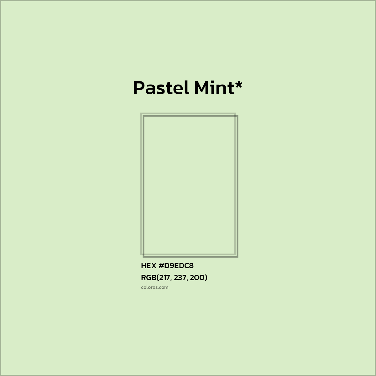 HEX #D9EDC8 Color Name, Color Code, Palettes, Similar Paints, Images