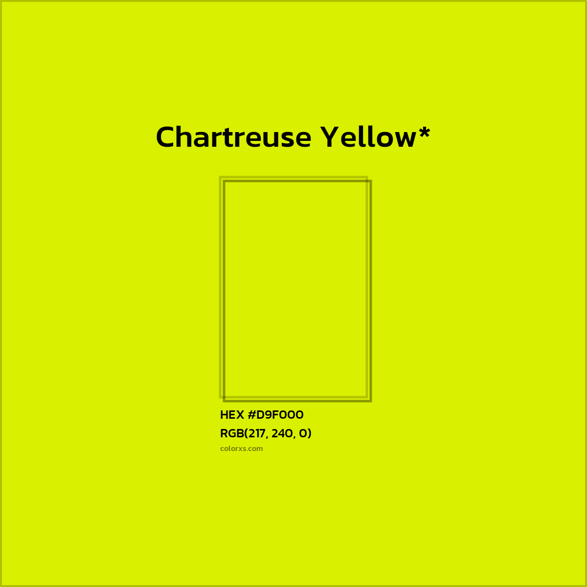 HEX #D9F000 Color Name, Color Code, Palettes, Similar Paints, Images