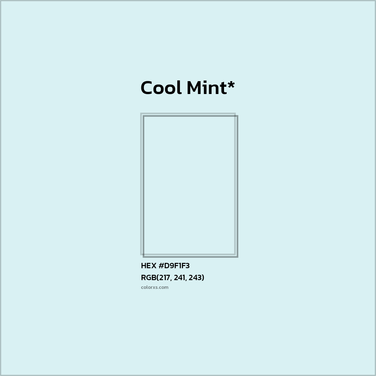 HEX #D9F1F3 Color Name, Color Code, Palettes, Similar Paints, Images