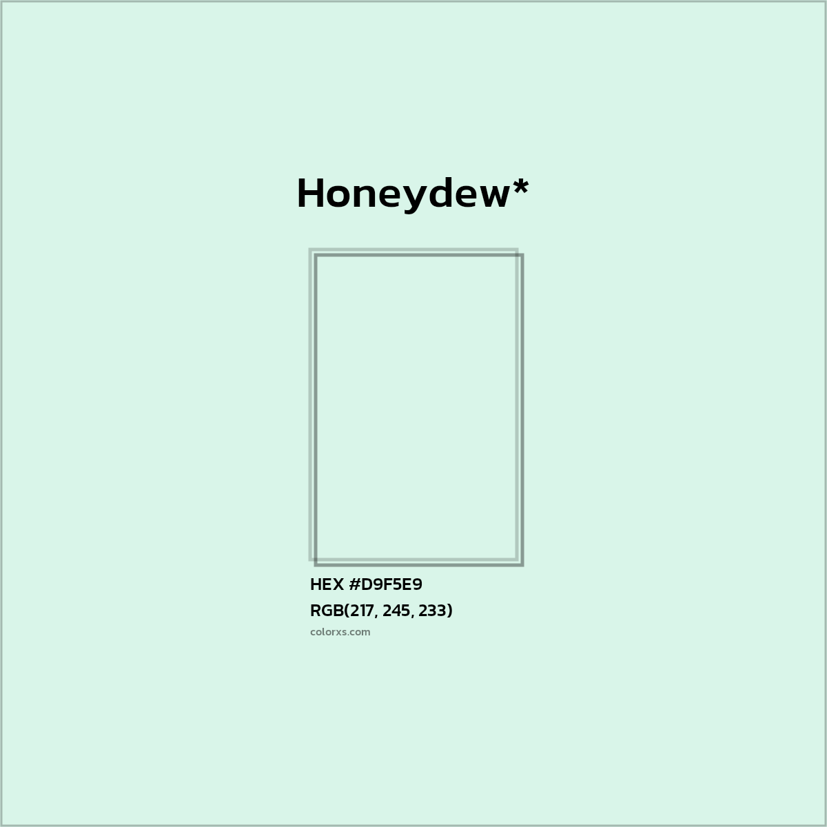 HEX #D9F5E9 Color Name, Color Code, Palettes, Similar Paints, Images