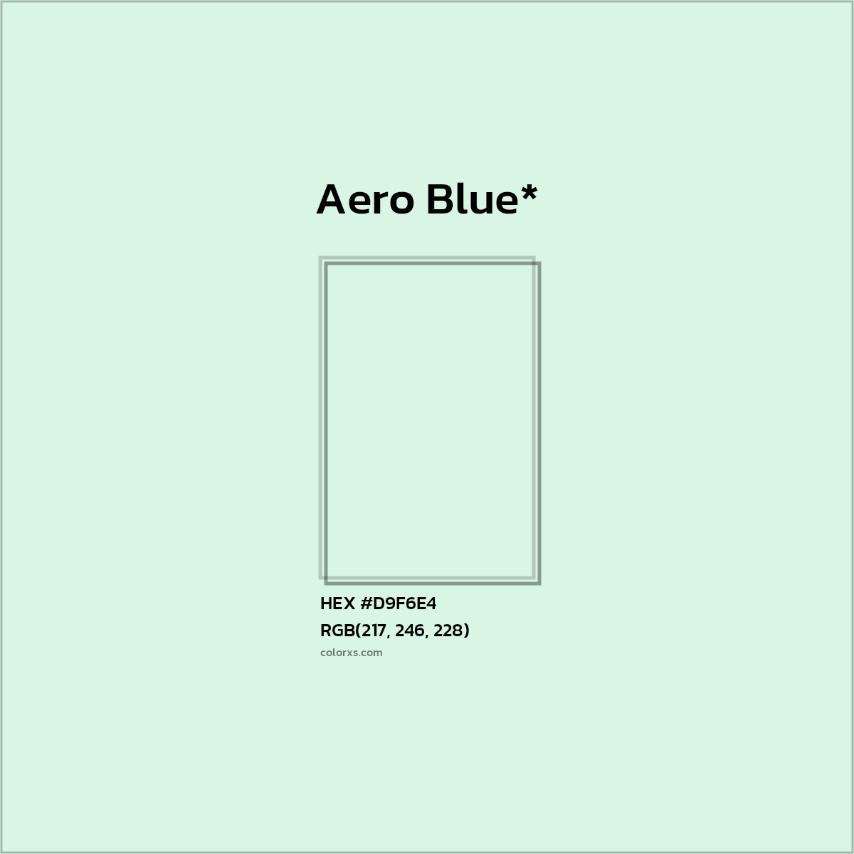 HEX #D9F6E4 Color Name, Color Code, Palettes, Similar Paints, Images