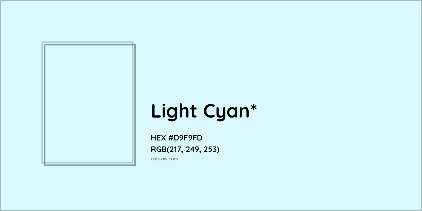 HEX #D9F9FD Color Name, Color Code, Palettes, Similar Paints, Images