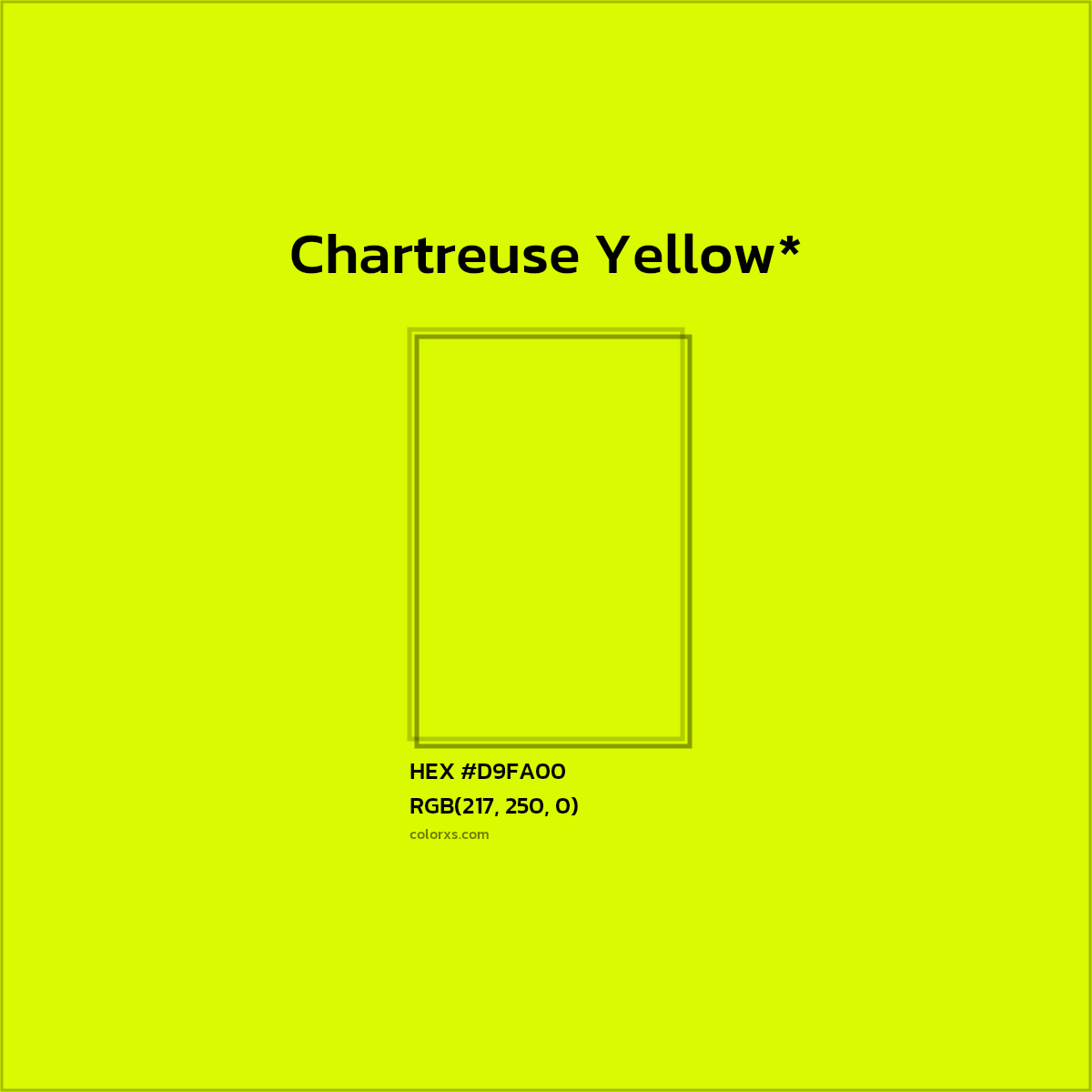 HEX D9FA00 color name, color code and palettes