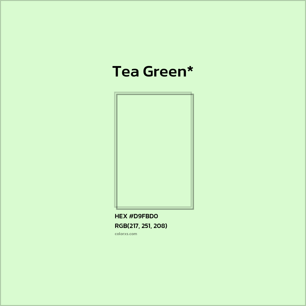 HEX #D9FBD0 Color Name, Color Code, Palettes, Similar Paints, Images