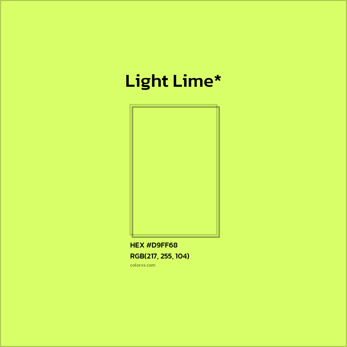 HEX #D9FF68 Color Name, Color Code, Palettes, Similar Paints, Images