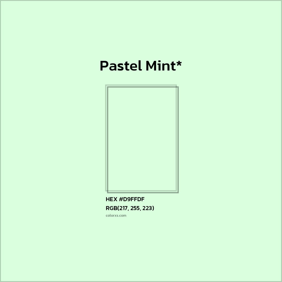 HEX #D9FFDF Color Name, Color Code, Palettes, Similar Paints, Images