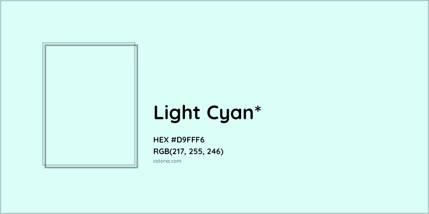 HEX #D9FFF6 Color Name, Color Code, Palettes, Similar Paints, Images
