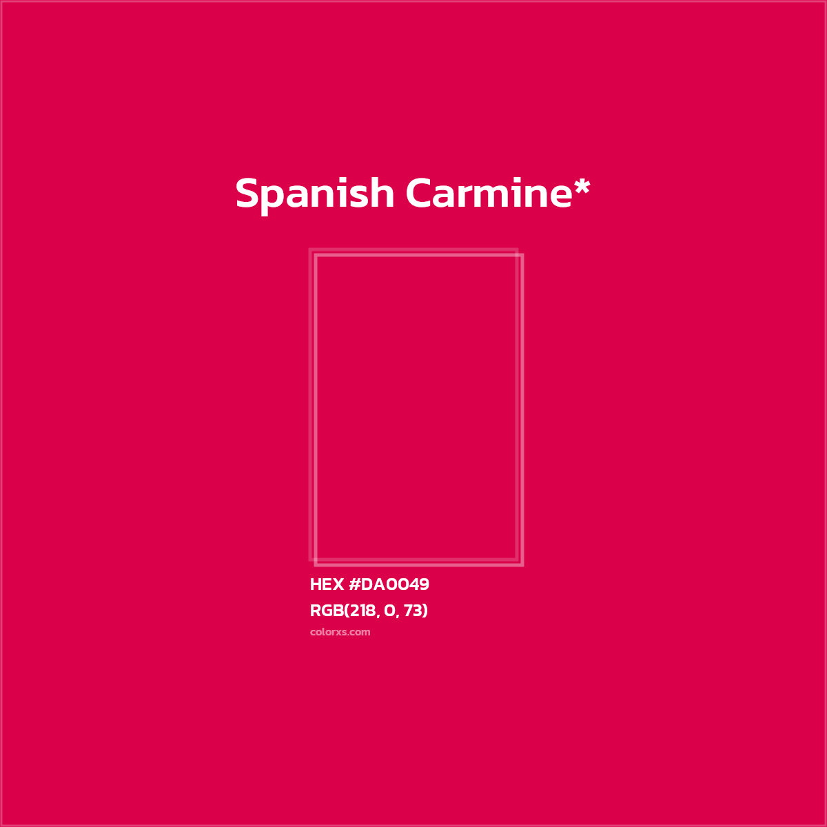 HEX #DA0049 Color Name, Color Code, Palettes, Similar Paints, Images