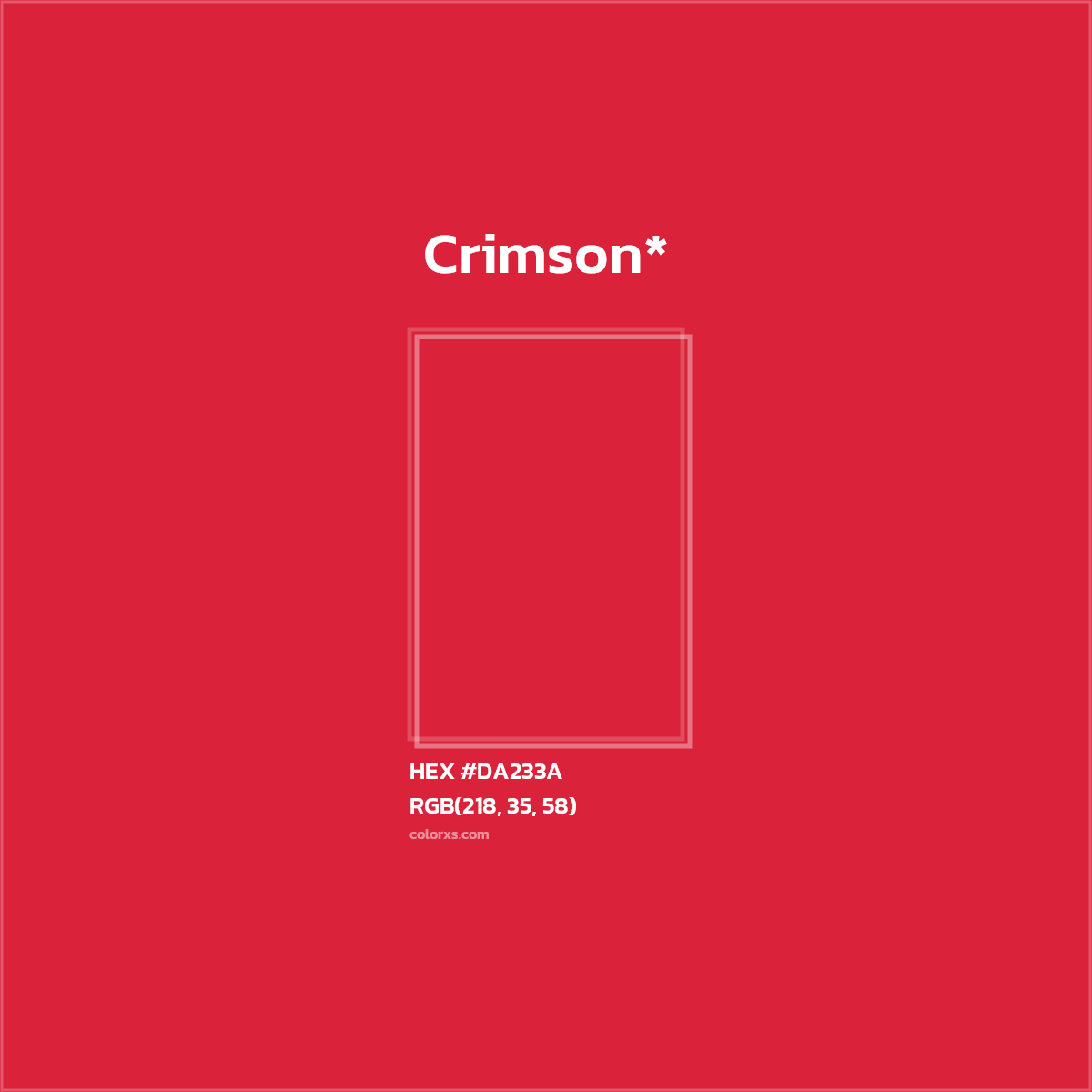 HEX #DA233A Color Name, Color Code, Palettes, Similar Paints, Images