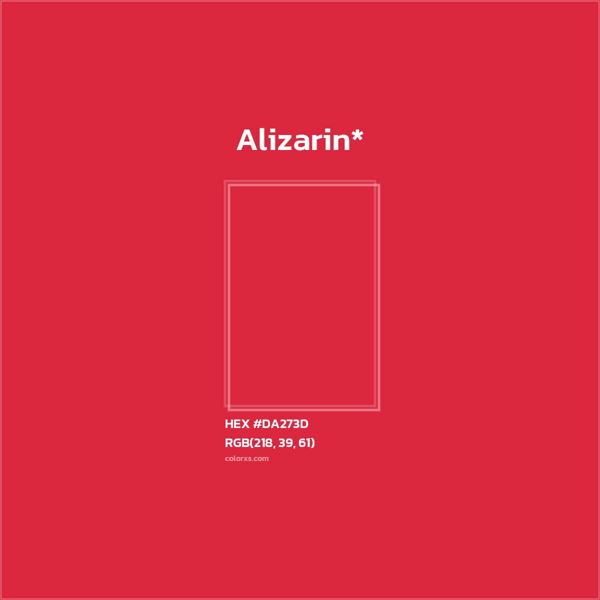 HEX #DA273D Color Name, Color Code, Palettes, Similar Paints, Images