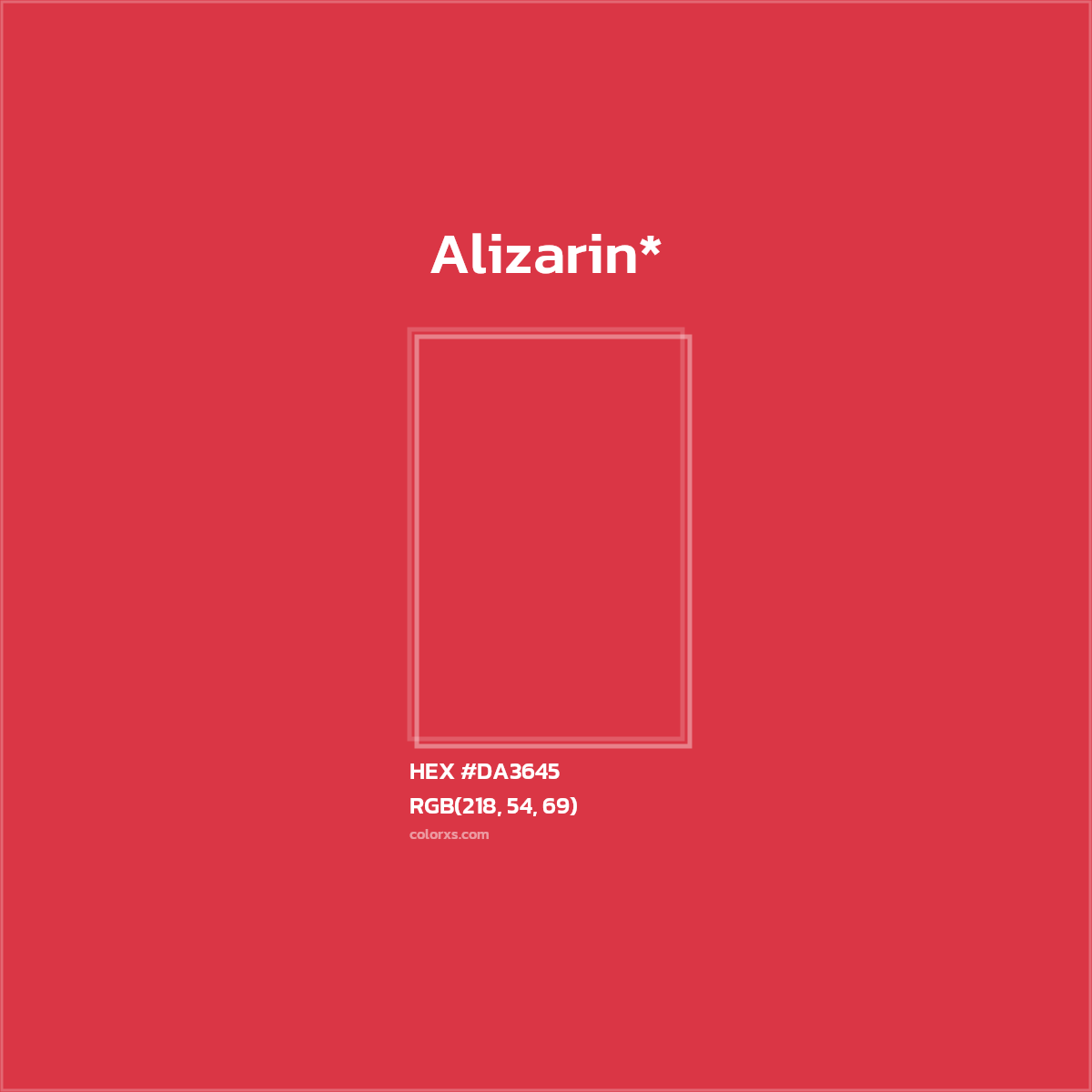 HEX #DA3645 Color Name, Color Code, Palettes, Similar Paints, Images