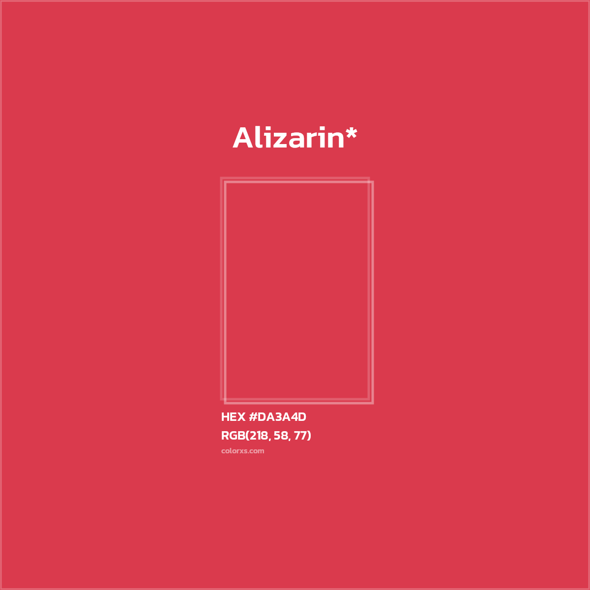 HEX #DA3A4D Color Name, Color Code, Palettes, Similar Paints, Images