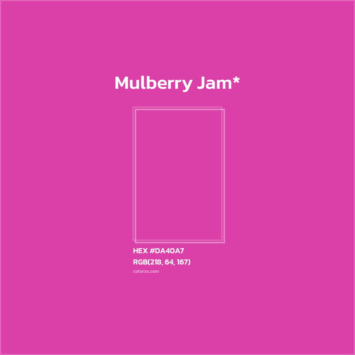 HEX #DA40A7 Color Name, Color Code, Palettes, Similar Paints, Images